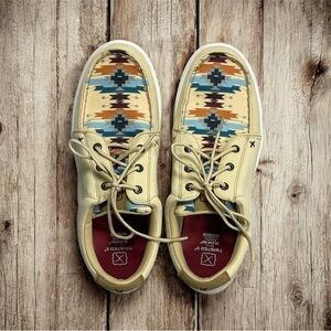 Twisted X Women’s Kicks Casual Shoes Size 11 WCA0085 Wheat/Multi Aztec Print